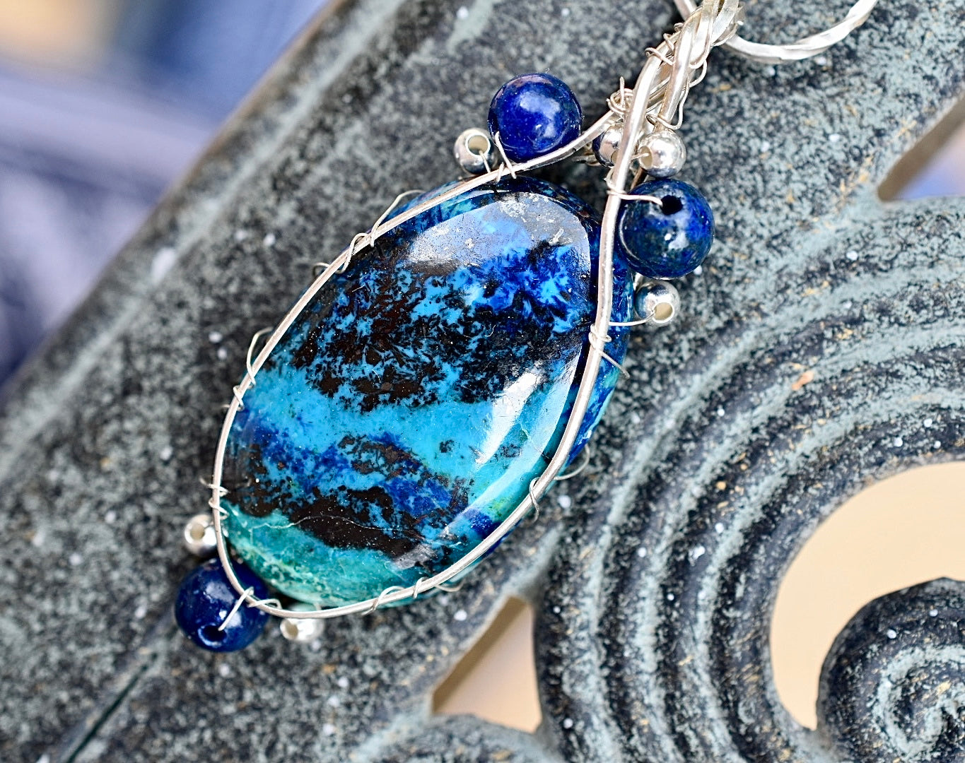 Shattuckite & Lapis Lazuli Pendant