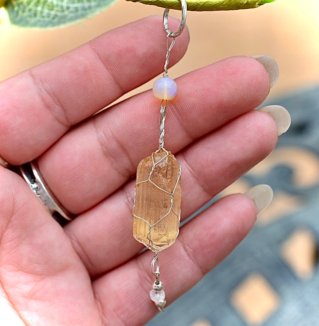 Rare Natural Scapolite & Opal Pendant