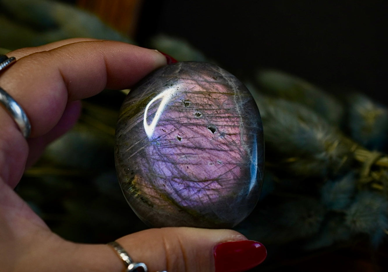 Purple Labradorite • Palm Stone
