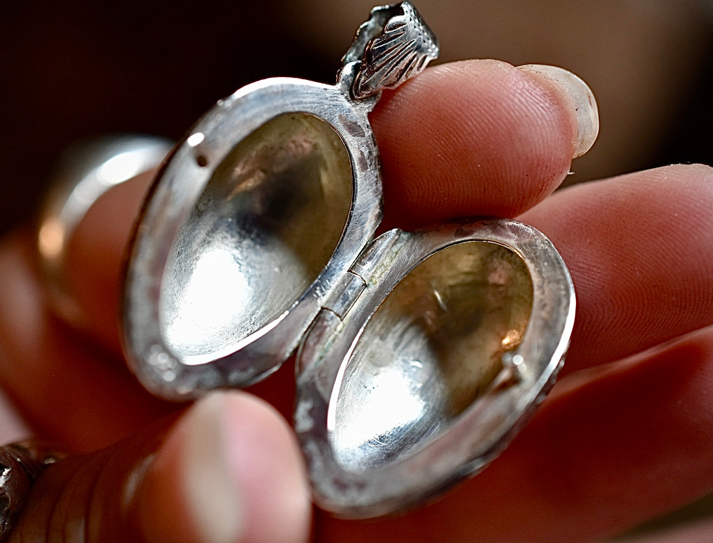 Rare Antique Silver Egg Locket