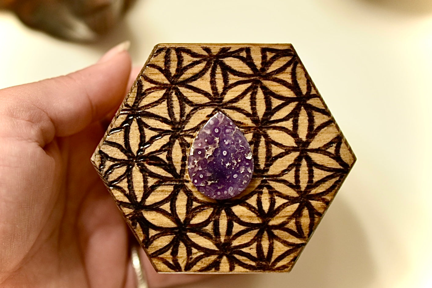 Handmade Flower Of Life Trinket Box