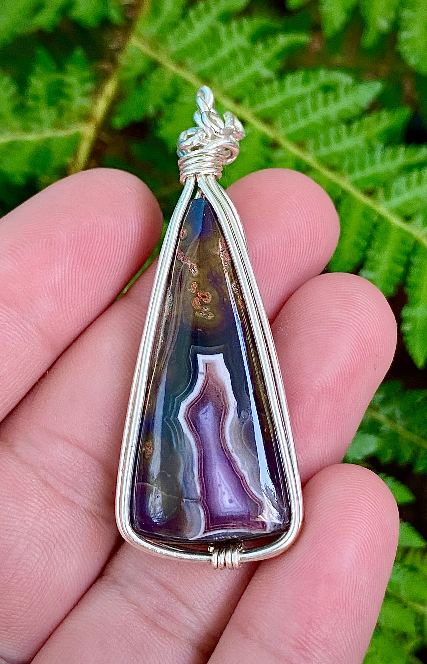 Purple Passion Agate Pendant • Rare