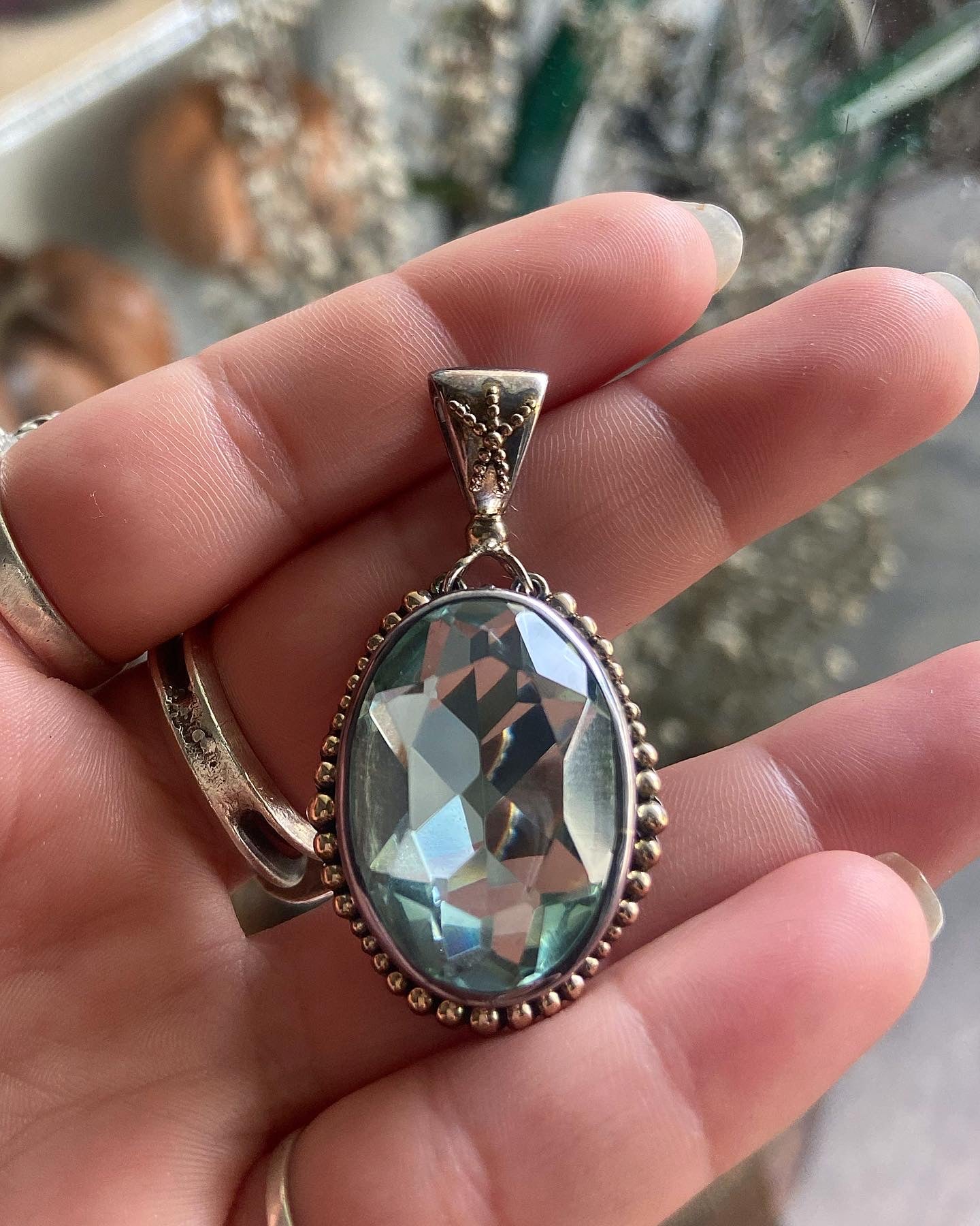 Blue Topaz Pendant • Vintage