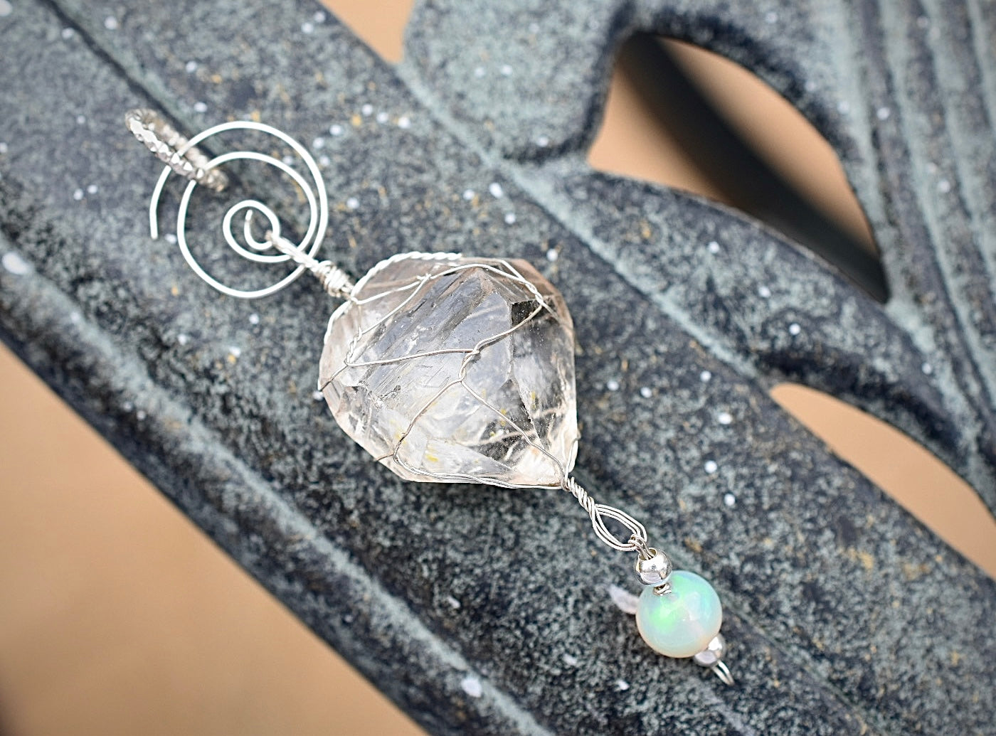 UV Petroleum Quartz & Opal Pendant