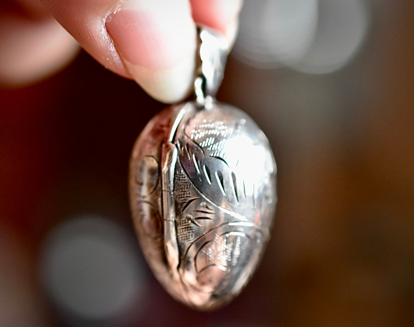 Rare Antique Silver Egg Locket