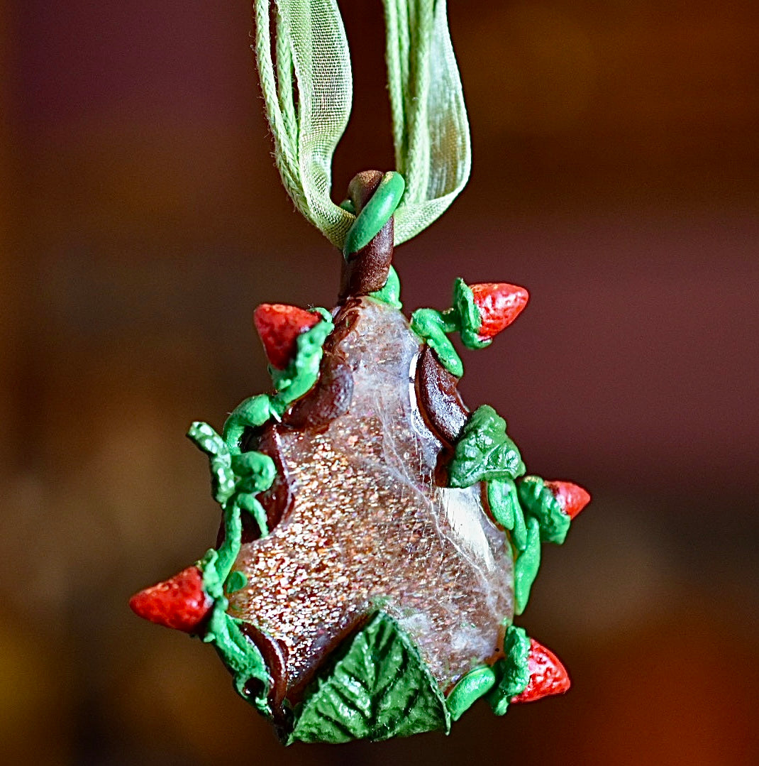 Strawberry Sunstone Necklace