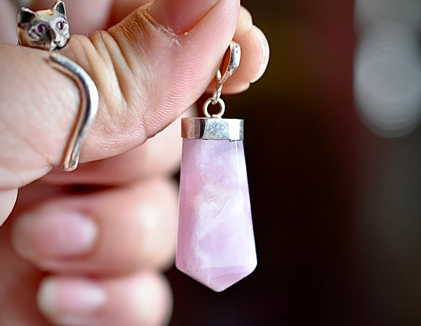 Pink Aragonite Pendant • Vintage