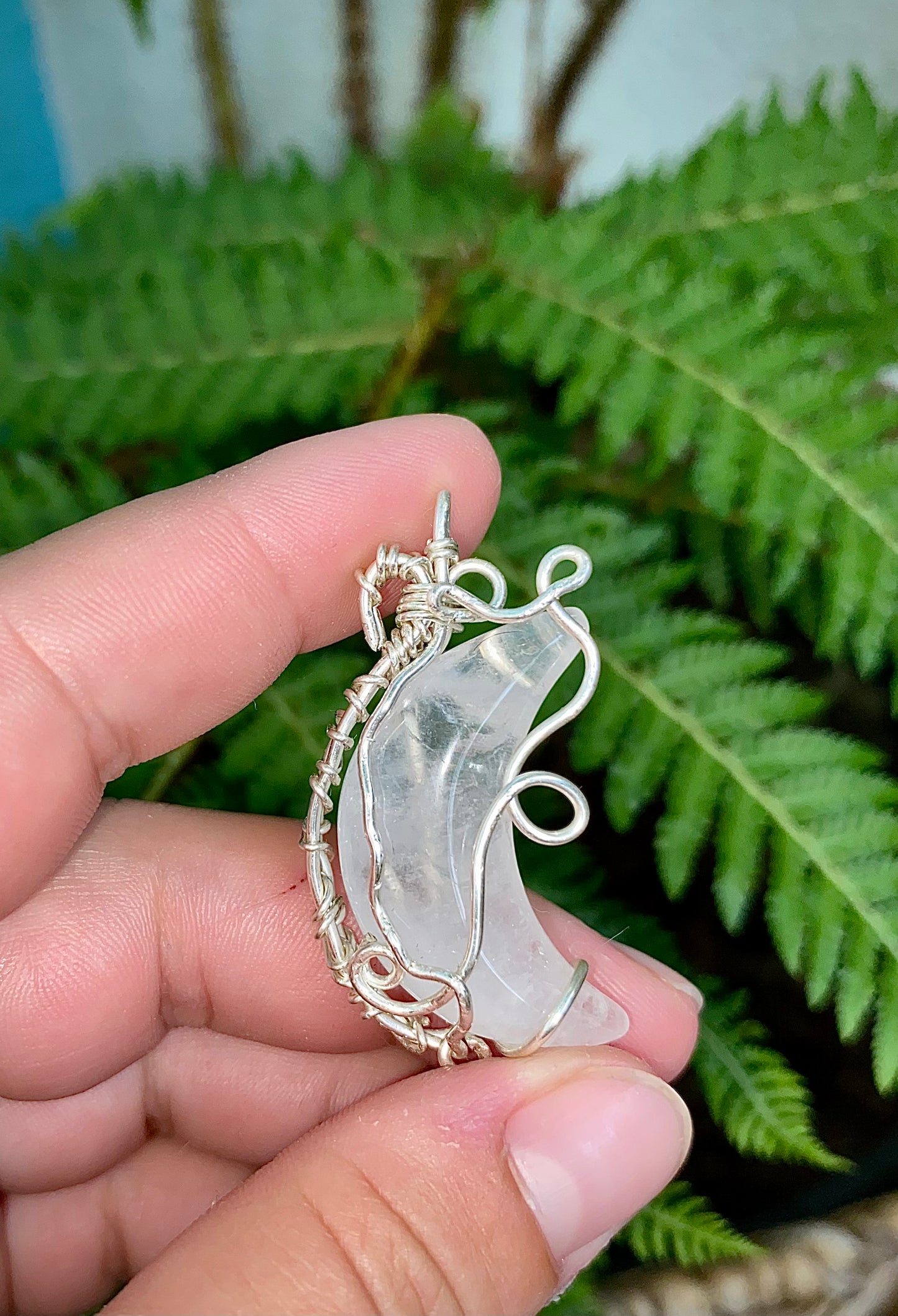 Quartz Moon Pendant
