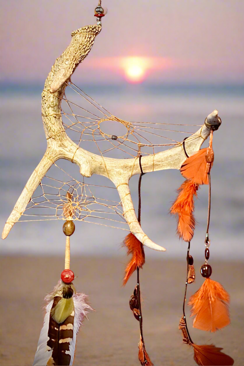 Handcrafted Double Antler Dream Catcher