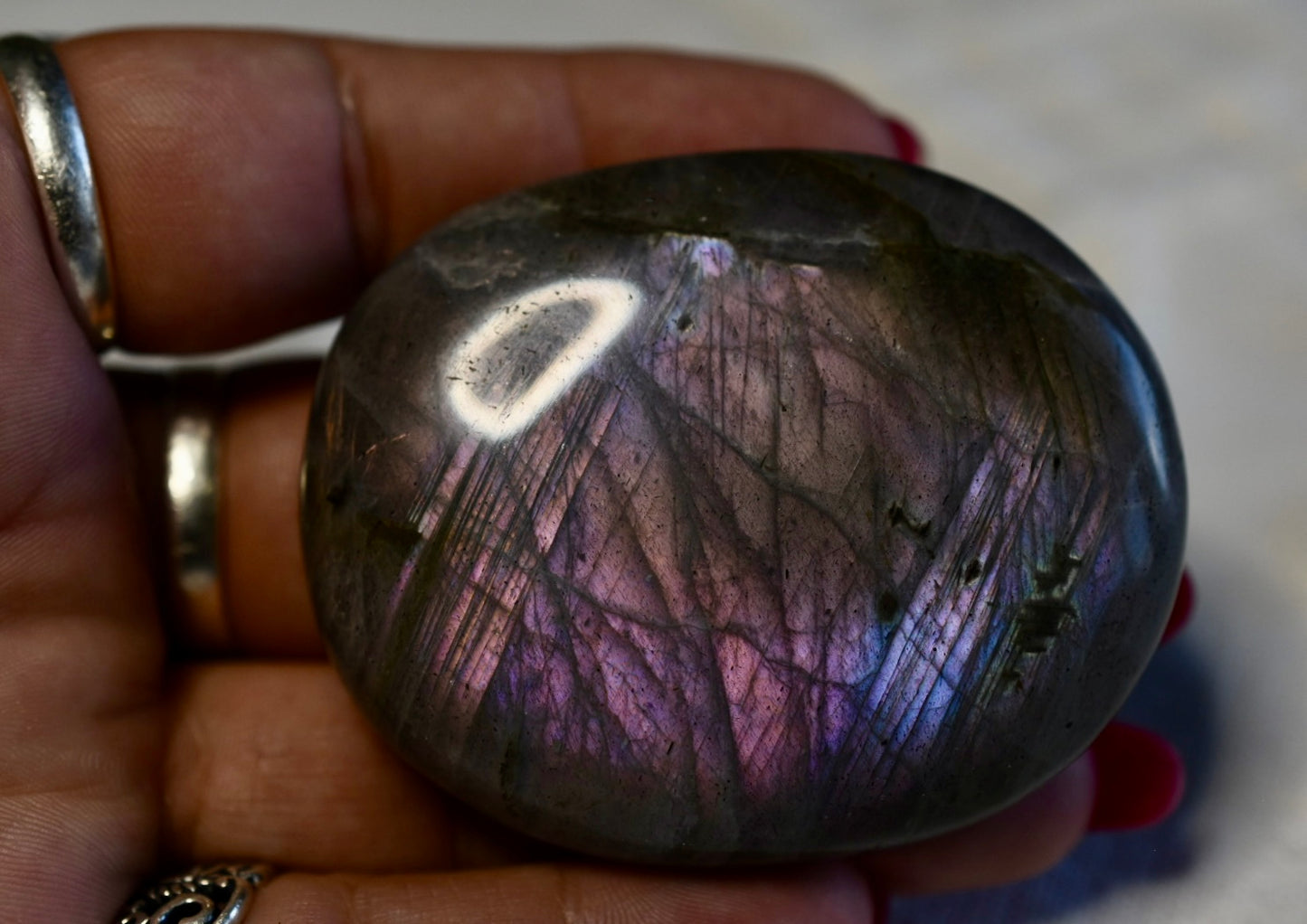 Purple Labradorite • Palm Stone