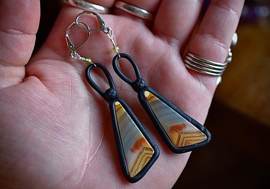 Rare Carnelian & Peridot Earrings