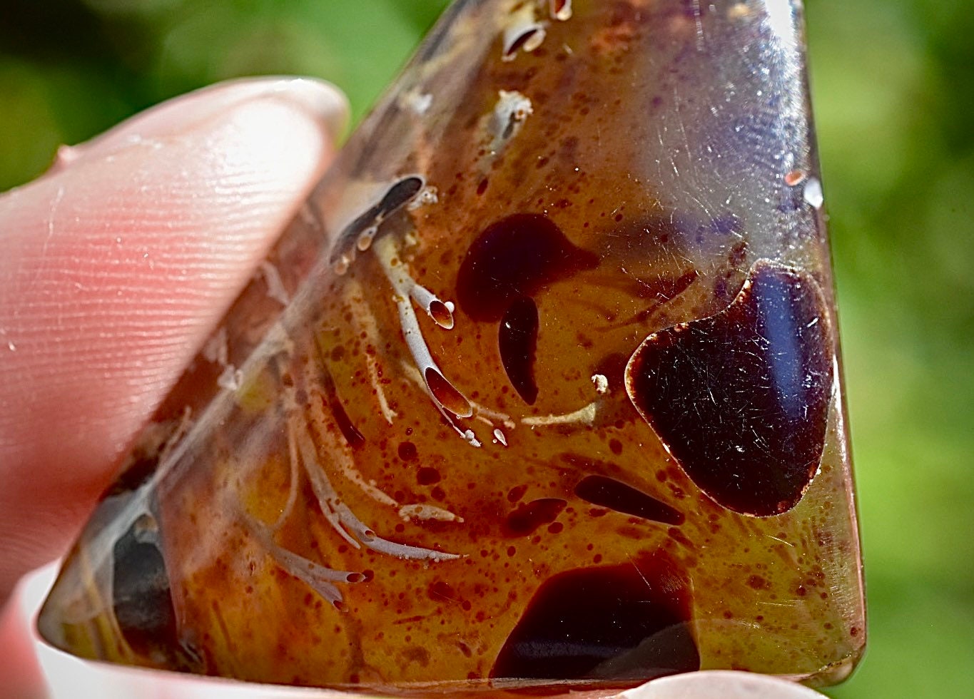 Dark Indonesian Amber Pocket Stone