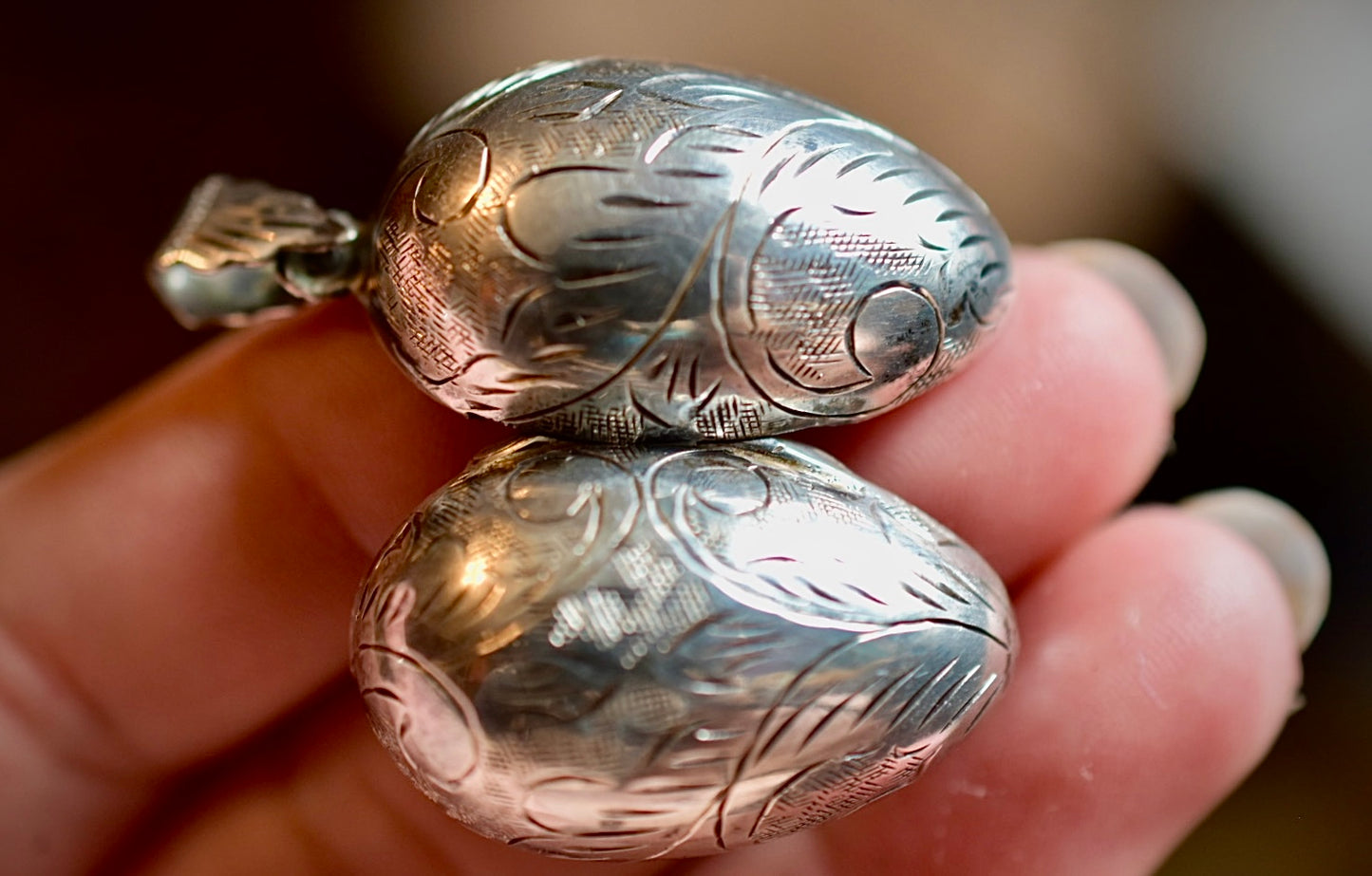 Rare Antique Silver Egg Locket