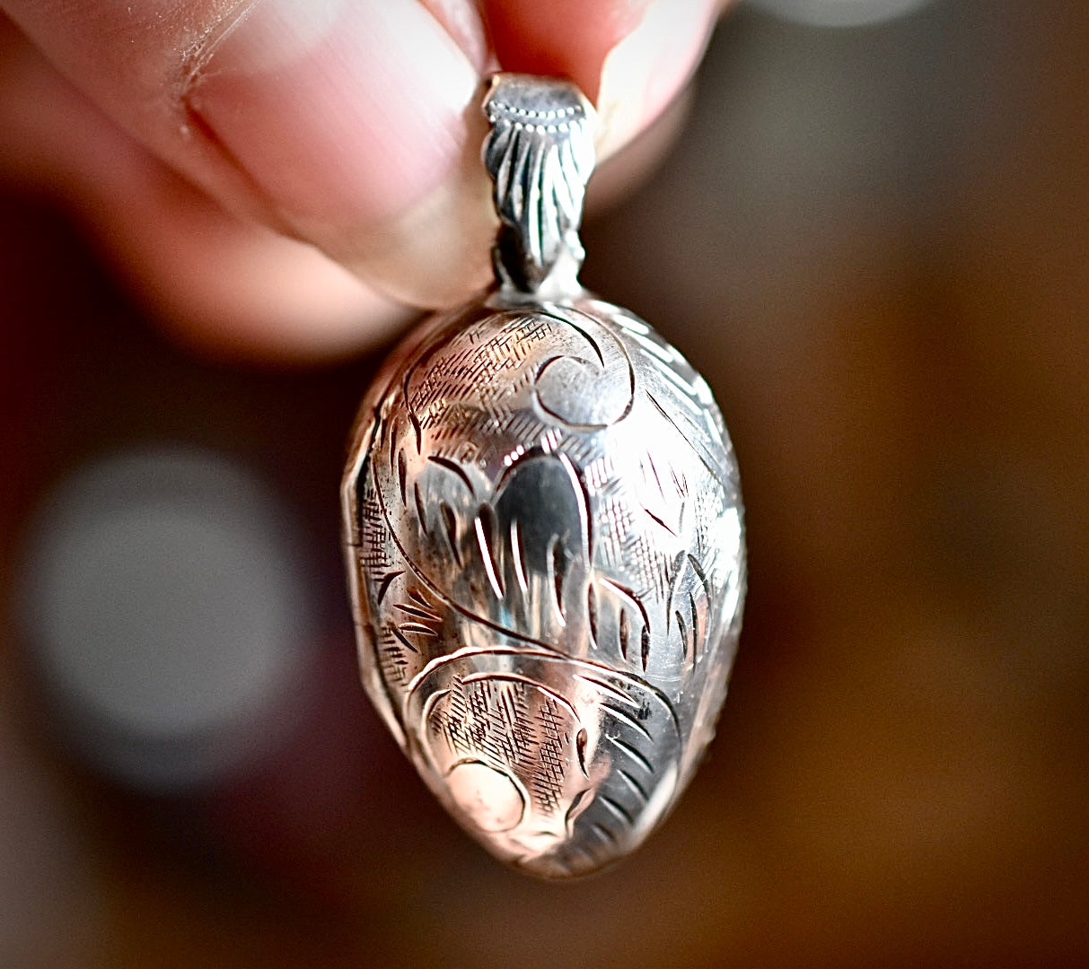 Rare Antique Silver Egg Locket