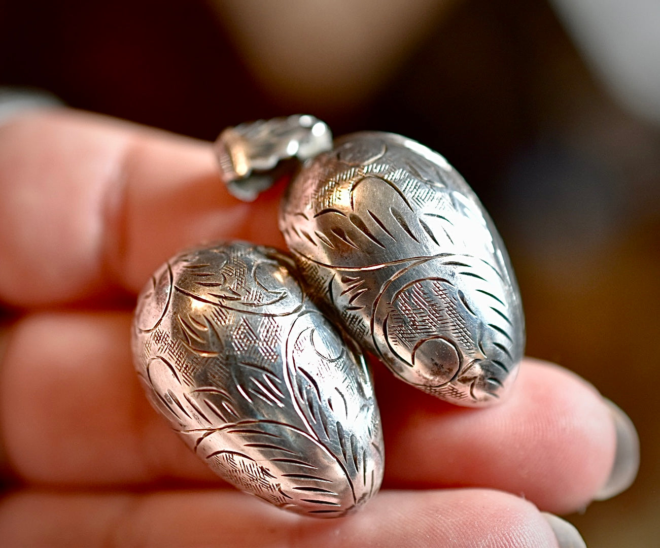 Rare Antique Silver Egg Locket