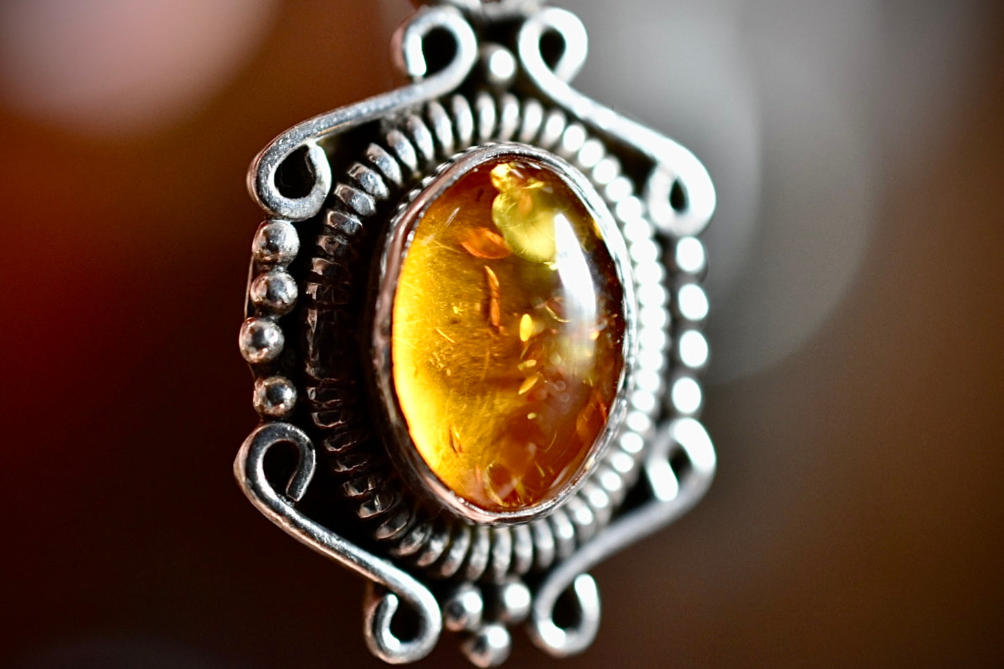 Amber Pendant • Vintage