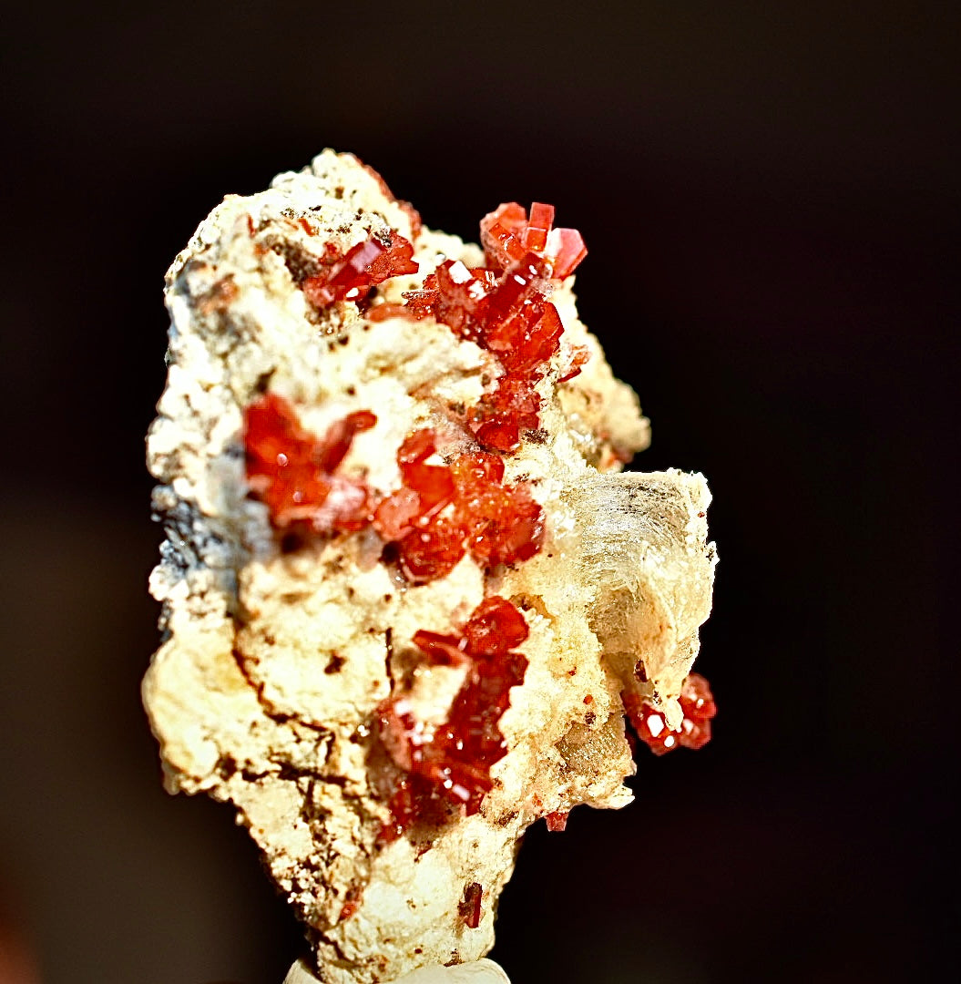 Selenite on Vanadinite Specimen