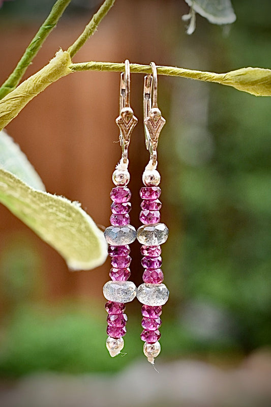 Rhodolite & Labradorite Earrings