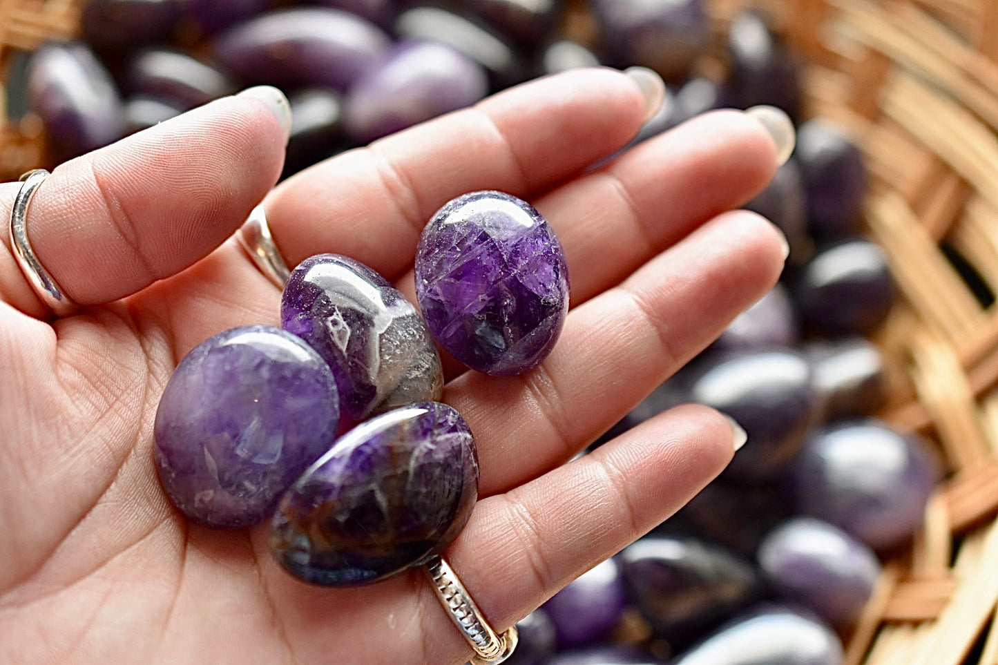 Chevron Amethyst Tumbles