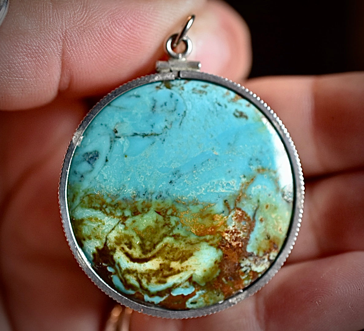 Natural Turquoise Pendant • Vintage