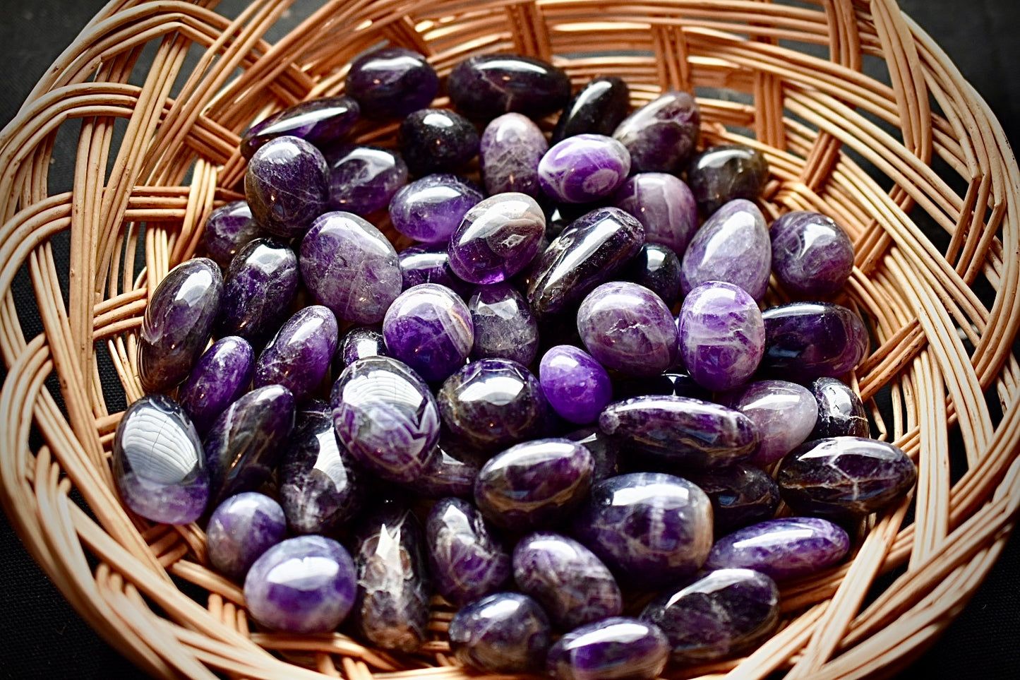 Chevron Amethyst Tumbles