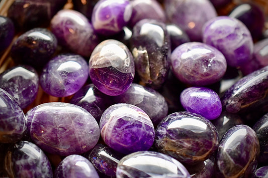 Chevron Amethyst Tumbles