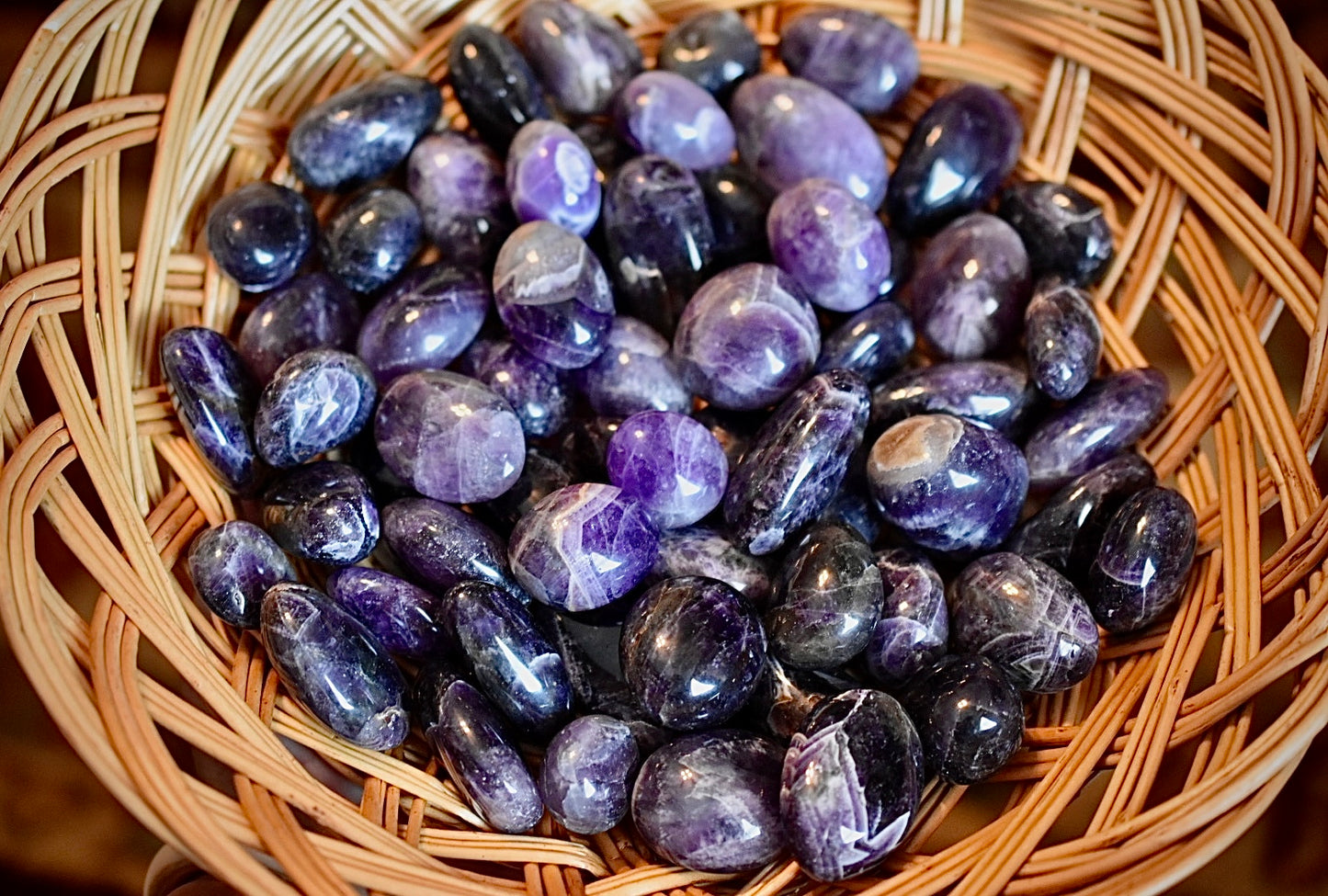 Chevron Amethyst Tumbles