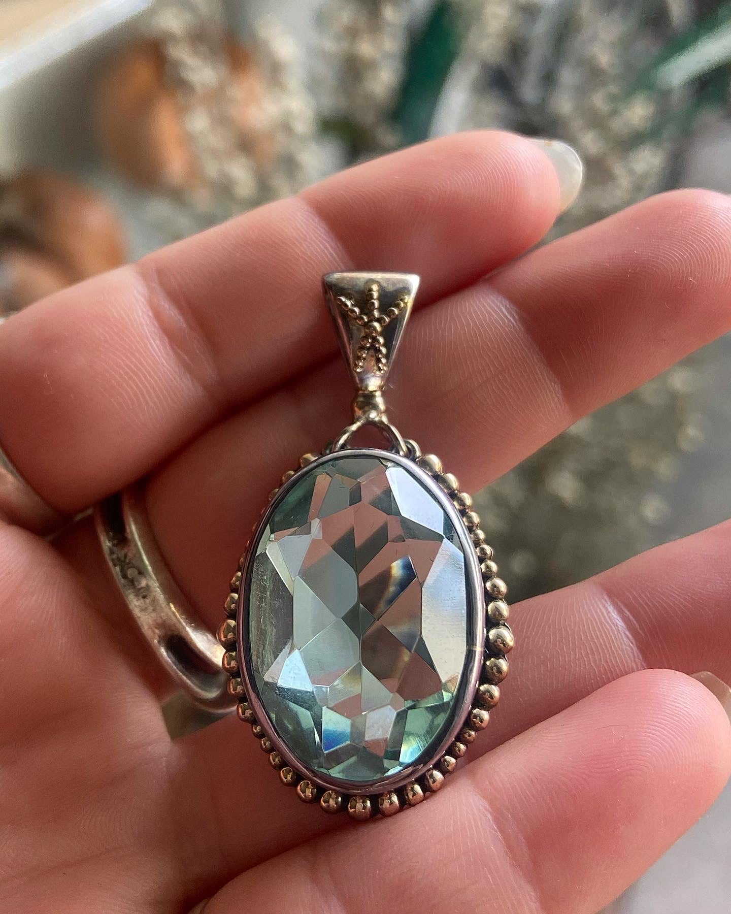 Blue Topaz Pendant • Vintage