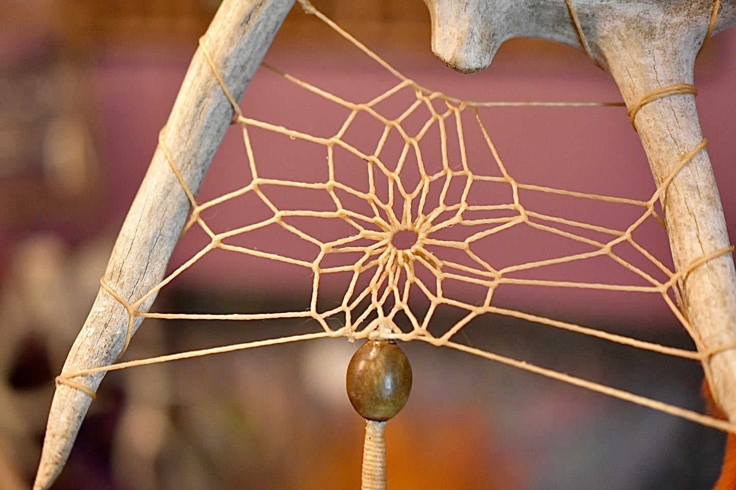 Handcrafted Double Antler Dream Catcher