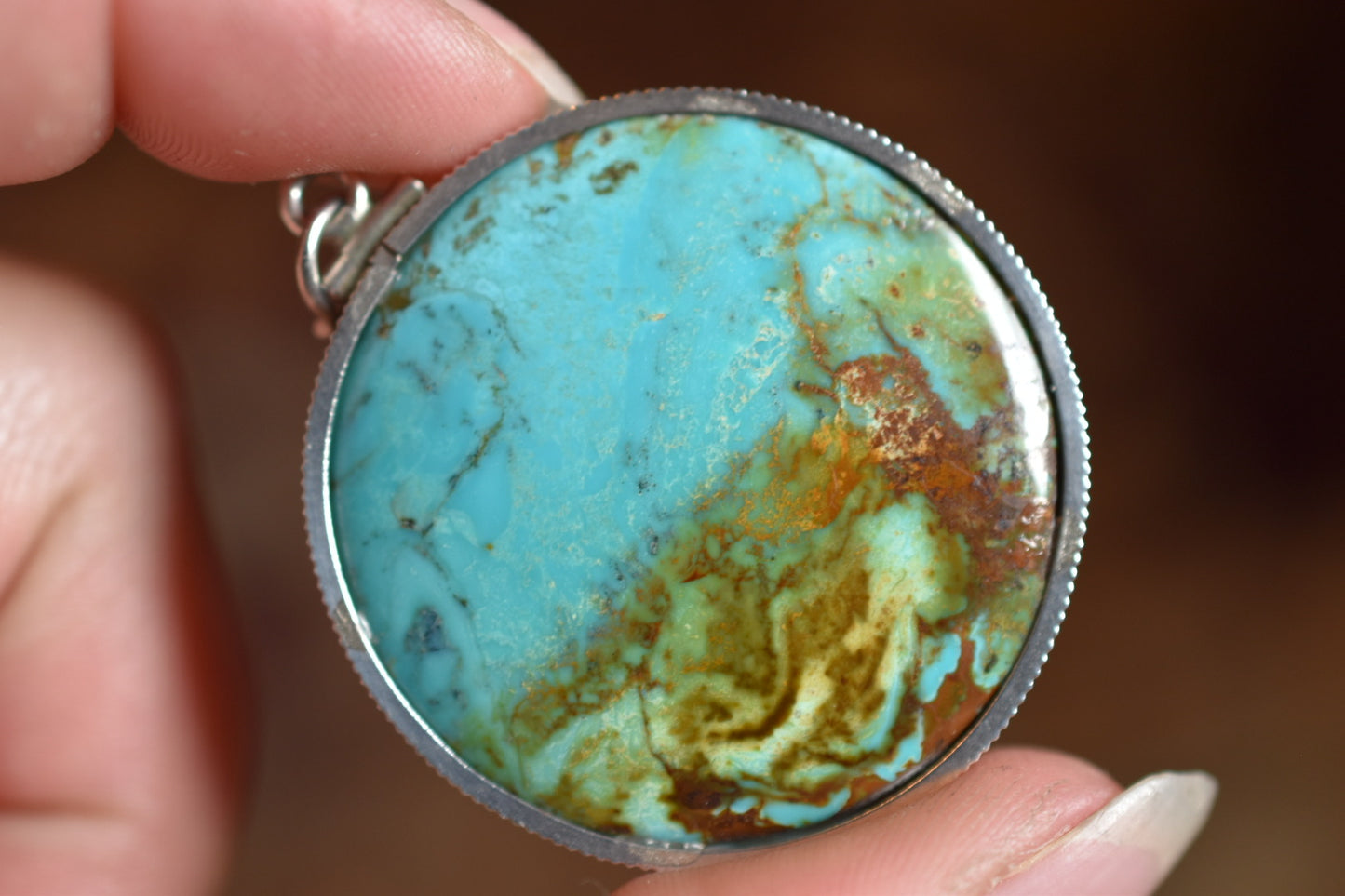 Natural Turquoise Pendant • Vintage