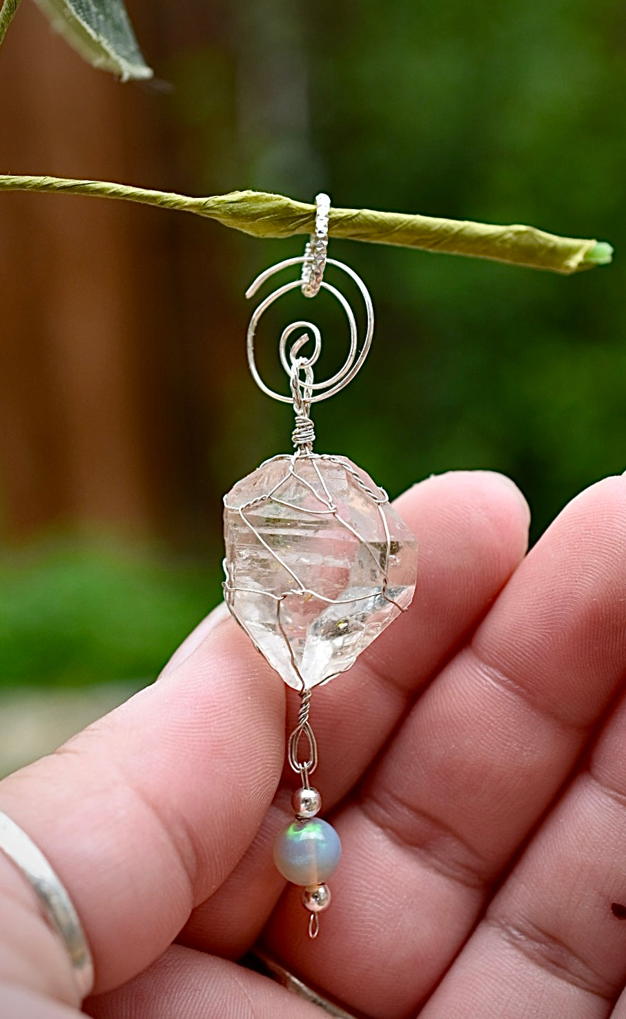 UV Petroleum Quartz & Opal Pendant