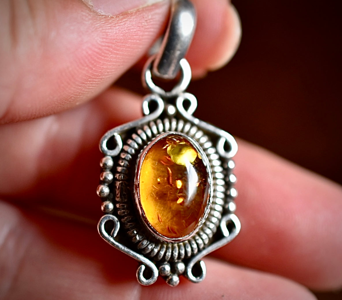 Amber Pendant • Vintage